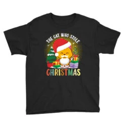 The Cat Who Stole Christmas Youth Tee -Santa Clothing Shop pd.2526981032.37.25100727.s3.1 front black ffffff none x0y5.5 129 800x800 1