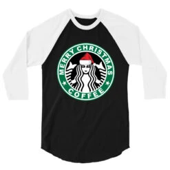 Christmas With Coffee 3/4 Sleeve Shirt 7 Christmas With Coffee 3/4 Sleeve Shirt -Santa Clothing Shop pd.2526982280.33.25100756.s3.1 front black and white ffffff none x6.5y17.5 137 800x800 1