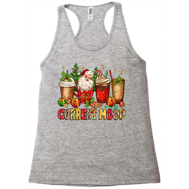 Christmas Santa Coffee Cups Current Mood Racerback Tank 3 Christmas Santa Coffee Cups Current Mood Racerback Tank - Image 3
