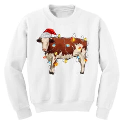 Christmas Cow Youth Sweatshirt -Santa Clothing Shop pd.2526984084.52.25100678.s3.1 front white ffffff none x0y0 169 800x800 1