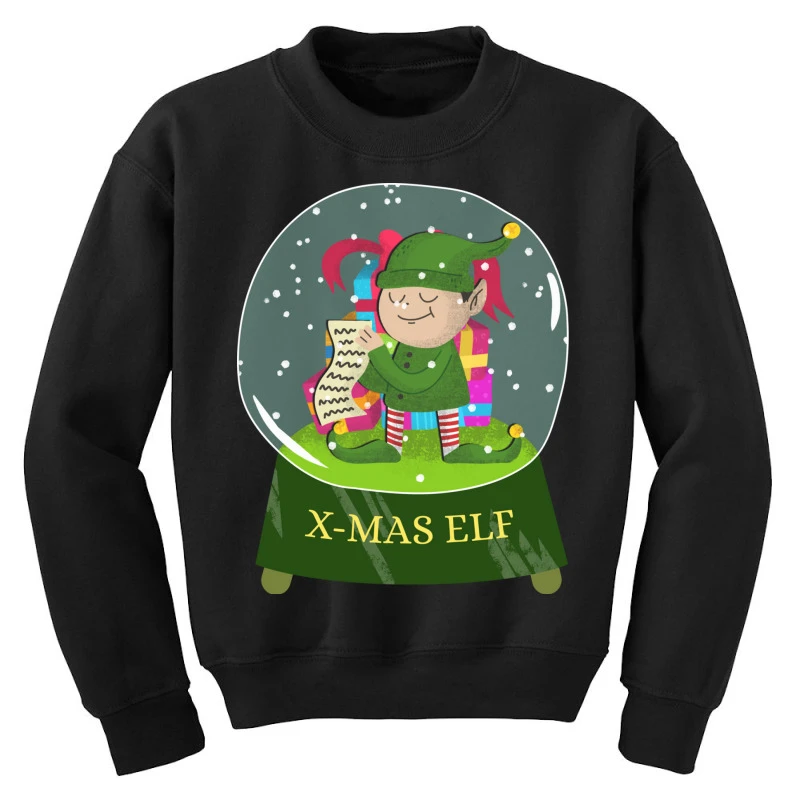 Snow Globe Believe Elf Xmas Funny Christmas Elf Gi Youth Sweatshirt 3 Snow Globe Believe Elf Xmas Funny Christmas Elf Gi Youth Sweatshirt - Image 3