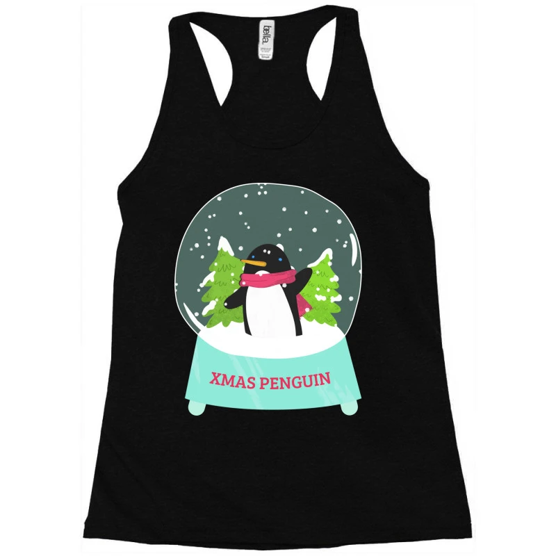 Snow Globe Penguin Christmas Tree Believe Xmas Gif Racerback Tank 3 Snow Globe Penguin Christmas Tree Believe Xmas Gif Racerback Tank - Image 3
