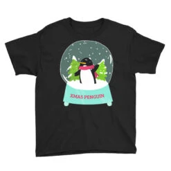 Snow Globe Penguin Christmas Tree Believe Xmas Gif Youth Tee -Santa Clothing Shop pd.2527022055.37.25094025.s3.1 front black ffffff none x2.5y0 124 800x800 1