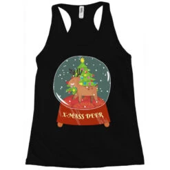 Snow Globe Reindeer Christmas Tree Believe Rudolph Racerback Tank -Santa Clothing Shop pd.2527022174.45.25094023.s3.1 front black ffffff none x4.5y0 135 800x800 1