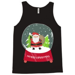 Snow Globe Santa Claus Christmas Tree Believe Xmas Tank Top -Santa Clothing Shop pd.2527022279.30.25094022.s3.1 front black ffffff none x5.5y0 169 800x800 1