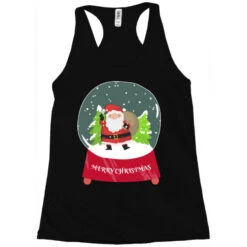 Snow Globe Santa Claus Christmas Tree Believe Xmas Racerback Tank -Santa Clothing Shop pd.2527022303.45.25094022.s3.1 front black ffffff none x4.5y0 135 800x800 1