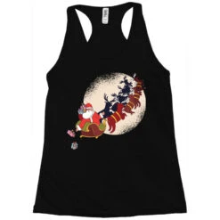 Santa Riding Reindeers Funny Christmas Xmas Matchi Racerback Tank -Santa Clothing Shop pd.2527027211.45.25095618.s3.1 front black ffffff none x0y0 144 800x800 1