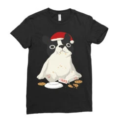 Santa English Bulldog Cookie Christmas Dog Lov Ladies Fitted T-Shirt -Santa Clothing Shop pd.2527027713.36.25097650.s3.1 front black ffffff none x0y0 154 800x800 1