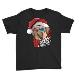 Santa Pug Christmas Merry Pugmas Dog Lover Xma Youth Tee 7 Santa Pug Christmas Merry Pugmas Dog Lover Xma Youth Tee -Santa Clothing Shop pd.2527027858.37.25097646.s3.1 front black ffffff none x0y0 129 800x800 1