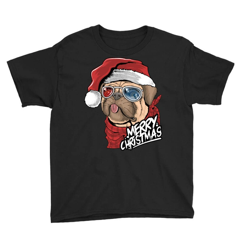 Santa Pug Christmas Merry Pugmas Dog Lover Xma Youth Tee 3 Santa Pug Christmas Merry Pugmas Dog Lover Xma Youth Tee - Image 3