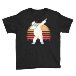 Retro Vintage Dabbing Yeti Snowman Funny Christmas Youth Tee -Santa Clothing Shop pd.2527029644.37.25097666.s3.1 front black ffffff none x0y0 129 800x800 1