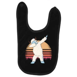 Retro Vintage Dabbing Yeti Snowman Funny Christmas Baby Bibs
