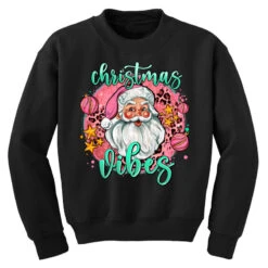 Christmas Vibes Santa Youth Sweatshirt -Santa Clothing Shop pd.2527034589.52.25097067.s3.1 front black ffffff none x0y0 169 800x800 1