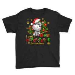 I Want A Hippopotamus For Christmas Youth Tee -Santa Clothing Shop pd.2527036491.37.25097047.s3.1 front black ffffff none x0y0 129 800x800 1