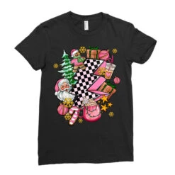 Pink Christmas Lightning Bolt Ladies Fitted T-Shirt -Santa Clothing Shop pd.2527036978.36.25097044.s3.1 front black ffffff none x0y0 154 800x800 1