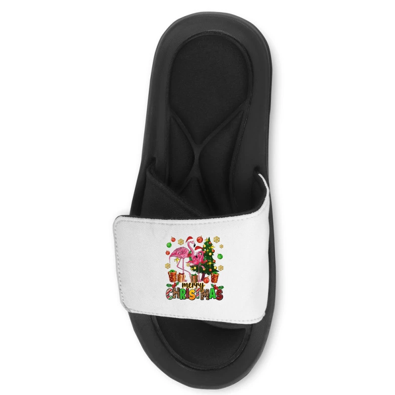 Flamingo Merry Christmas Slide Sandal 2 Flamingo Merry Christmas Slide Sandal - Image 2
