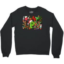 Lpn Christmas Nurse With Crewneck Sweatshirt -Santa Clothing Shop pd.2527038372.32.25097027.s3.1 front black ffffff none x0y0 124 800x800 1