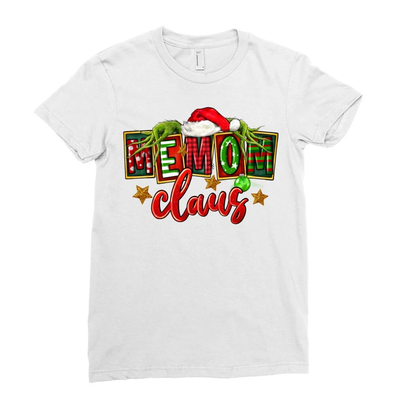 Christmas Memom Claus Ladies Fitted T-Shirt 3 Christmas Memom Claus Ladies Fitted T-Shirt - Image 3