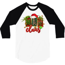 Christmas Maw Claus 3/4 Sleeve Shirt -Santa Clothing Shop pd.2527040908.33.25093830.s3.1 front white and black ffffff none x0y0 150 800x800 1