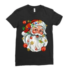 Santa With Little Christmas Ladies Fitted T-Shirt -Santa Clothing Shop pd.2527041297.36.25097022.s3.1 front black ffffff none x0y0 154 800x800 1