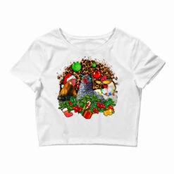 Christmas Party And Chickens Crop Top
