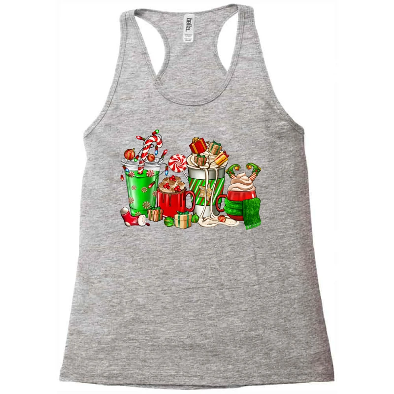 Christmas Coffee Cup Racerback Tank 3 Christmas Coffee Cup Racerback Tank - Image 3