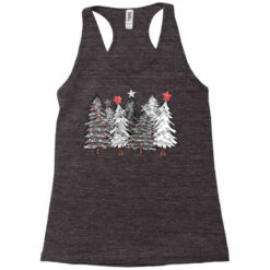 Black And White Christmas Trees With Lights Racerback Tank -Santa Clothing Shop pd.2527095479.45.25068711.s3.1 front charcoal black ffffff none x0y0 144 800x800 1