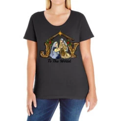 Joy To The World Baby Jesus Christmas Ladies Curvy T-Shirt