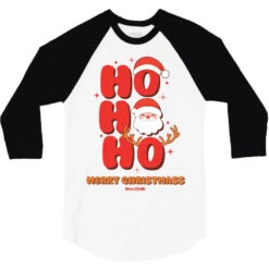 HoHo! Merry Christmas 3/4 Sleeve Shirt 7 HoHo! Merry Christmas 3/4 Sleeve Shirt -Santa Clothing Shop pd.2527137207.33.25102689.s3.1 front white and black ffffff none x2y0 146 800x800 1