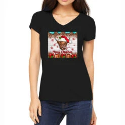 Merry Christmas Cow Women's V-Neck T-Shirt