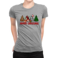 Merry Christmas Tree Ladies Fitted T-Shirt