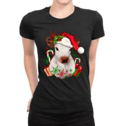 Christmas Heifer Ladies Fitted T-Shirt