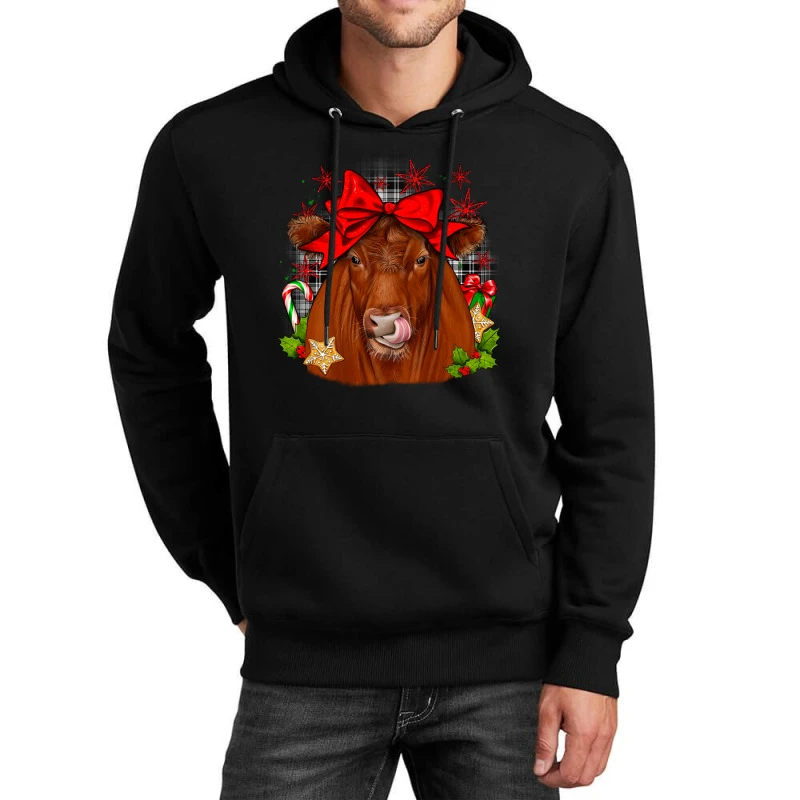 Christmas Red Angus Unisex Hoodie 1 Christmas Red Angus Unisex Hoodie