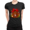 Christmas Red Angus Ladies Fitted T-Shirt
