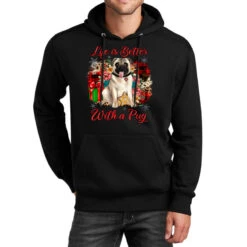Christmas Life Is Better With A Pug Unisex Hoodie