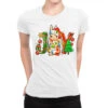Joy Christmas Rabbit Ladies Fitted T-Shirt