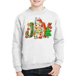 Joy Christmas Rabbit Youth Sweatshirt