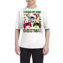 I Paused My Game For Christmas Game Controller Youth Tee