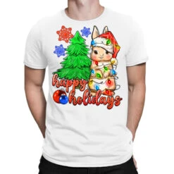 Happy Holidays Christmas Rabbit T-Shirt