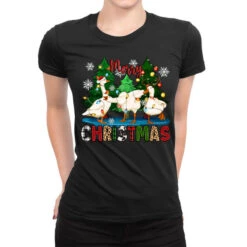 Merry Christmas Duck Ladies Fitted T-Shirt
