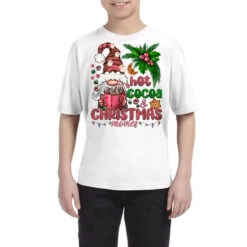 Pink Christmas Hot Cocoa And Christmas Movies Youth Tee