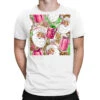 Pink Christmas Santa Claus And Gift Box T-Shirt