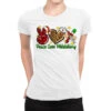 Peace Love Phlebotomy Christmas Ladies Fitted T-Shirt
