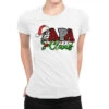 Papa Claus With Christmas Lights And Mistletoe Ladies Fitted T-Shirt