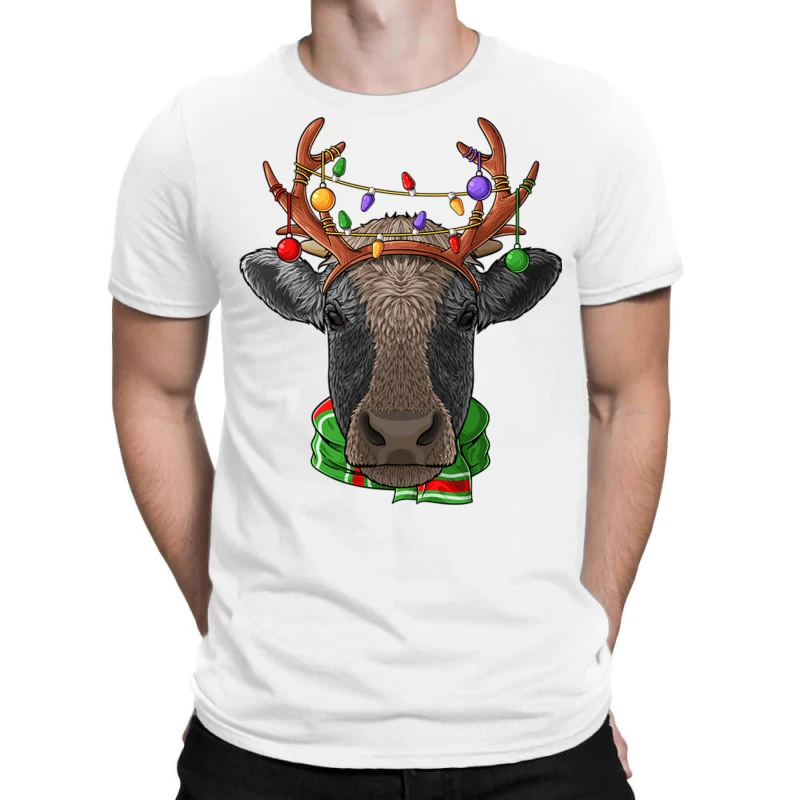 Cow Reindeer Antlers Cute Christmas Animal Xmas Ki T-Shirt 1 Cow Reindeer Antlers Cute Christmas Animal Xmas Ki T-Shirt