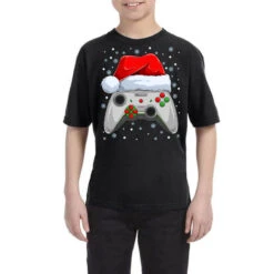 Christmas Video Game Controller Santa Xmas Gaming Youth Tee