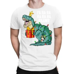 Christmas Dinosaur Fa Ra Ra Rawr Cute Boys Kids Tr T-Shirt