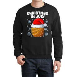 Christmas In July Santa Pineapple Hawaiian Summer Crewneck Sweatshirt
