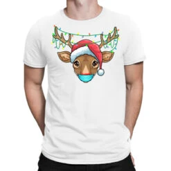 Christmas Mask Cute Rudolph Reindeer Mask Xmas 202 T-Shirt