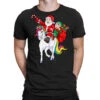 Christmas Santa Elf Riding Unicorn Xmas Magical Ra T-Shirt